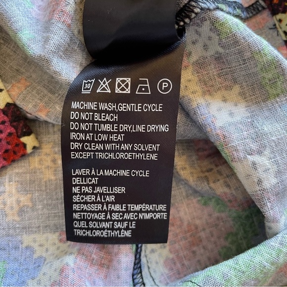 Farm Rio Macaw Night Linen-Blend Mini Dress Pockets Linen Viscose Size XS - Picture 12 of 15